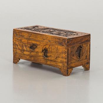 A late 20th Century Oriental Carved Camphor Wood Chest.