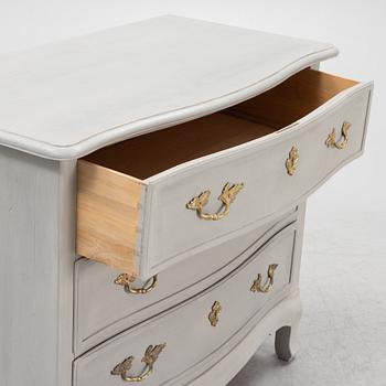 A painted Baroque style chest of drawers, mid 20th Century.