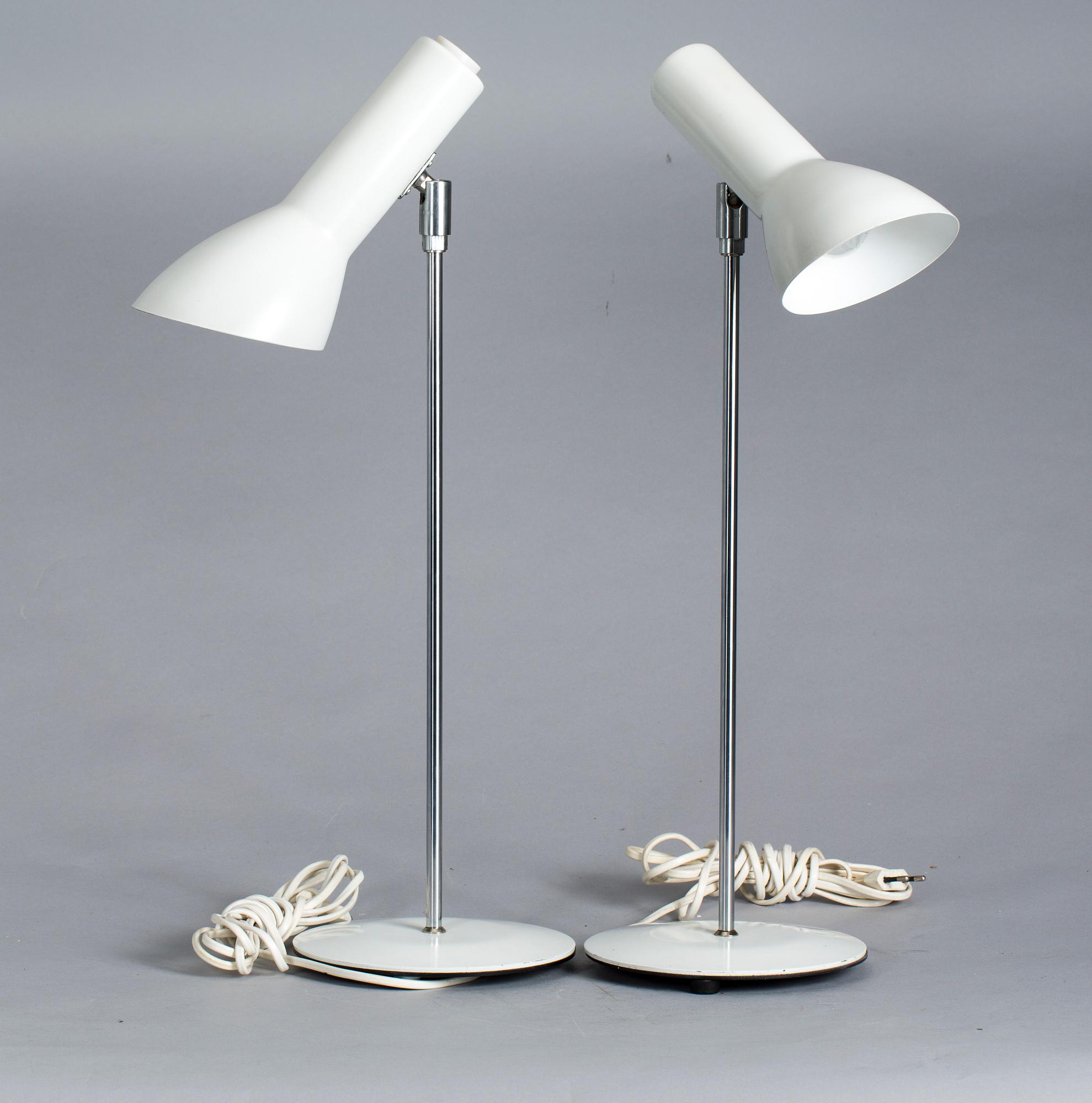 BORDSLAMPOR, ett par,  Schmidt's lampdesign Danmark.