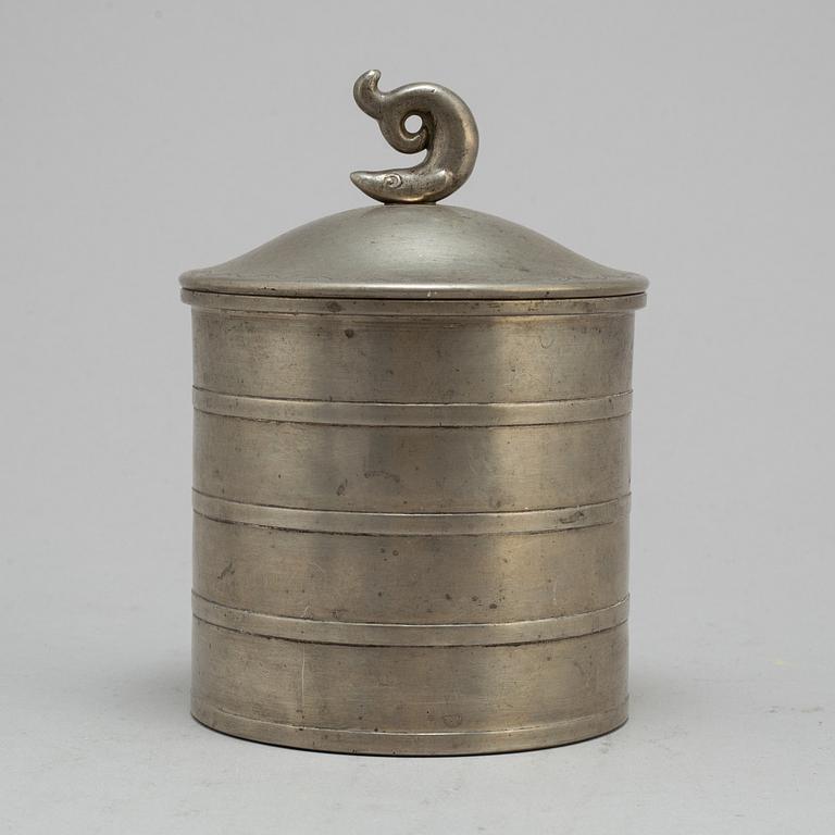 A lidded pewter box by Firma Svenskt Tenn, 1929.