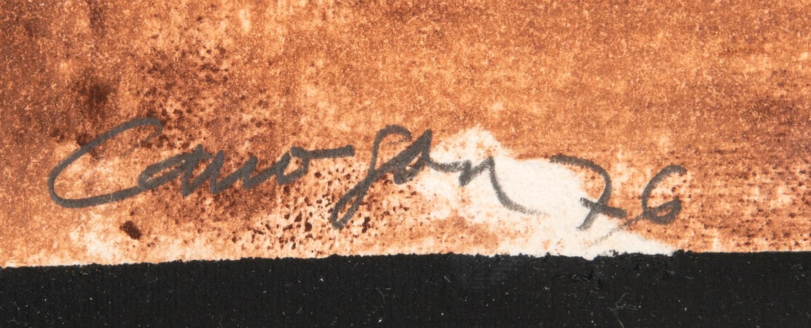 Rafael Canogar, oil on paper, signed -76.