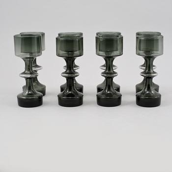 VASER, 8 st, glas, Kaj Franck, Nuutajärvi Notsjö, Finland, 1900-talets andra hälft.