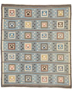 263. Edna Martin, matto, "Flickorna i fönstret", flat weave, ca 297-301 x 246,5-250,5 cm, signed SH.