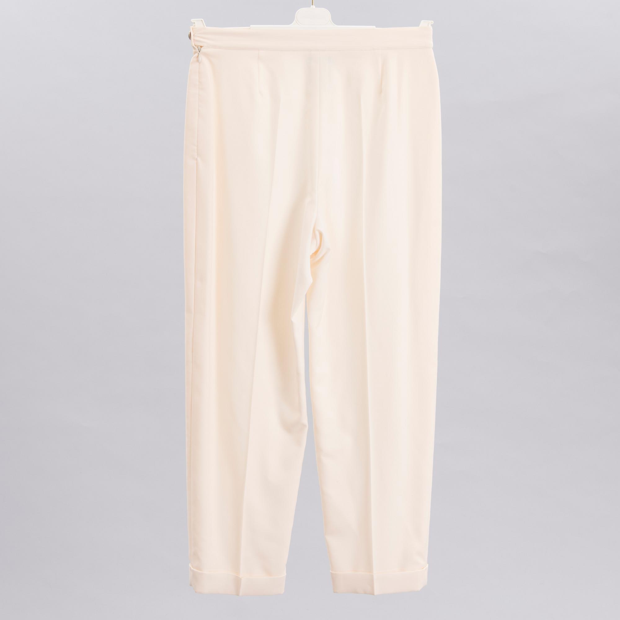 A Pair of White Chanel Wool Trousers, size 44(FR).