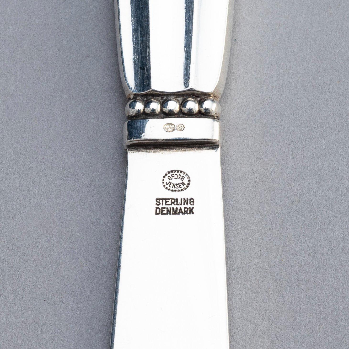 Johan Rohde, bestickservis 76 delar "Konge/Acorn", Georg Jensen, Köpenhamn efter 1945, sterling silver och rostfritt.