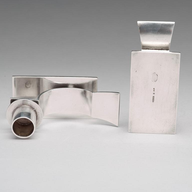 KARL WOJTECH, a pair of candle holders, Swedish Grace, Stockholm 1920's-30's.