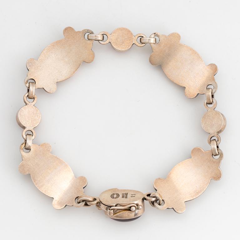 GEORG JENSEN, armband, sterlingsilver med granat.