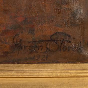 Jørgen Storck, oil on canvas, signed and dated 1921.