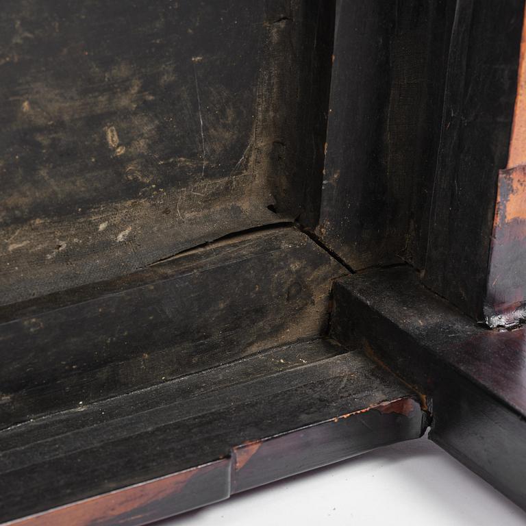 A pair of hardwood armchairs, late Qing dynasty.