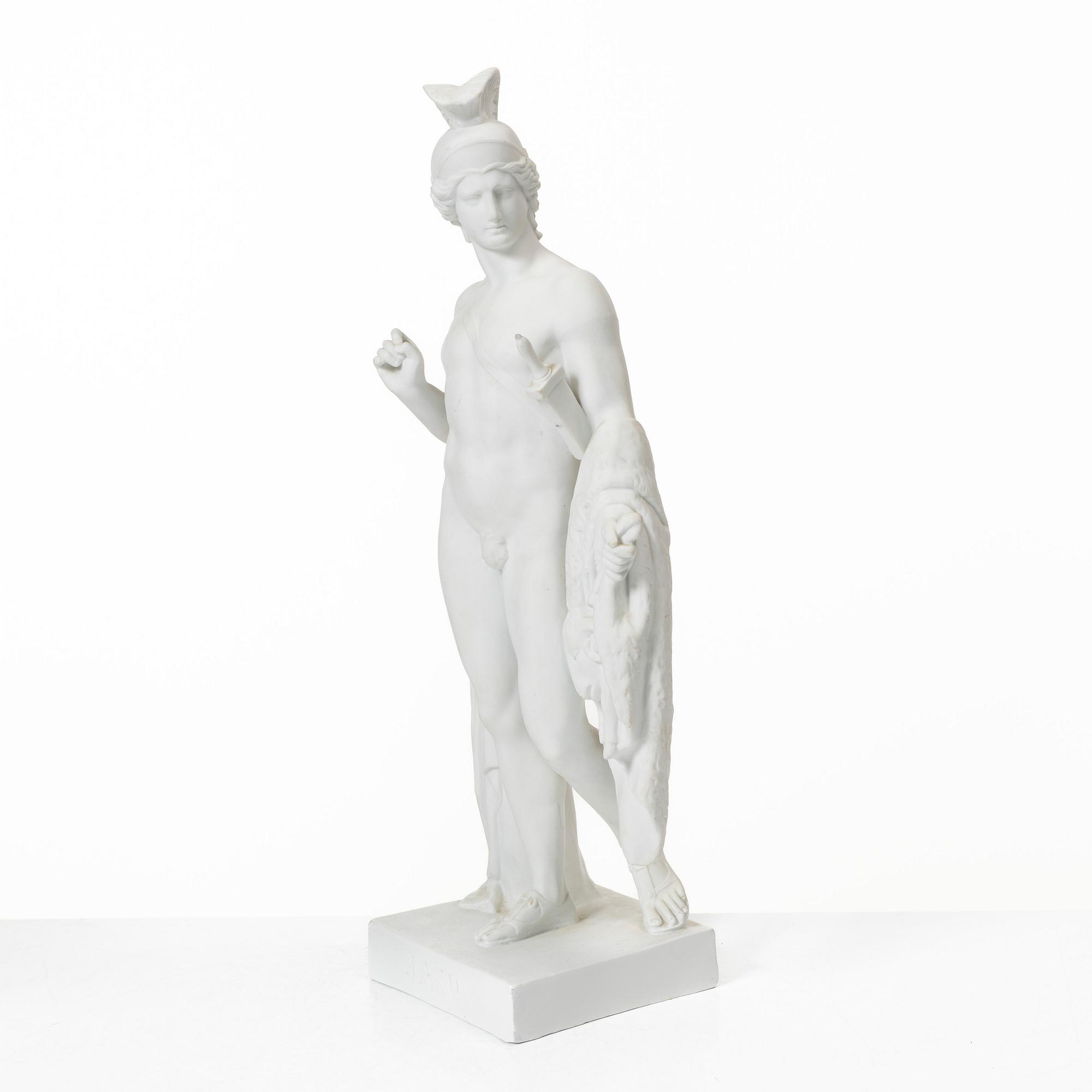 Bertel Thorvaldsen, after, a bisquit porcelain figurin, 'Jason and the golden fleece'.