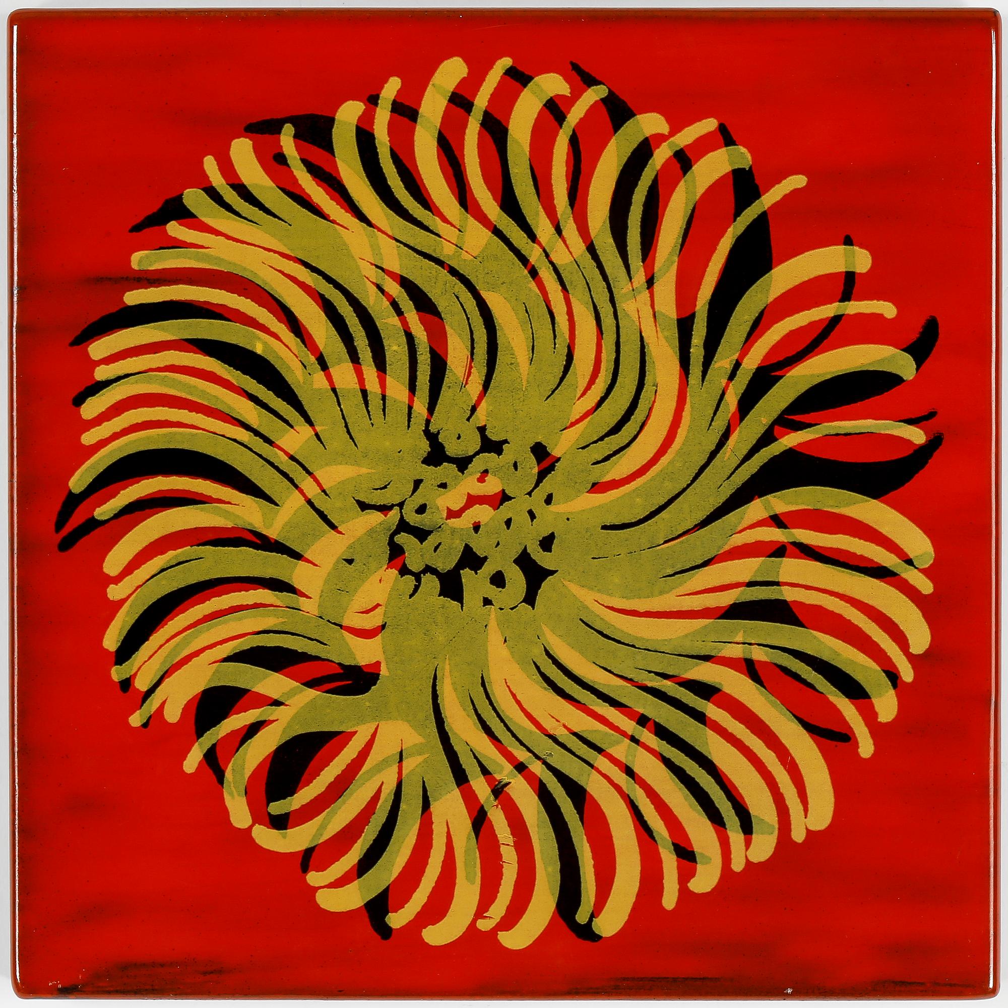 VÄGGPLATTA, emalj på plåt, Bengt Berglund, numrerad 122/300, Gustavsberg 1969.