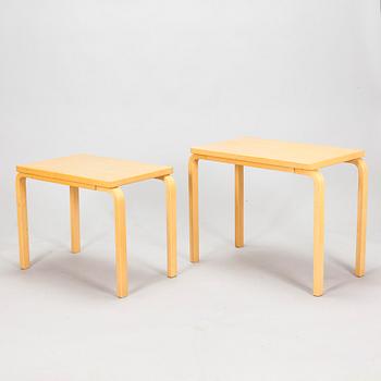 Alvar Aalto, two side tables, Artek, Finland 1980s.