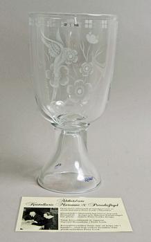 POKAL, glas, Sigvard Bernadotte, Peter Leek, sign o numr 9/10.