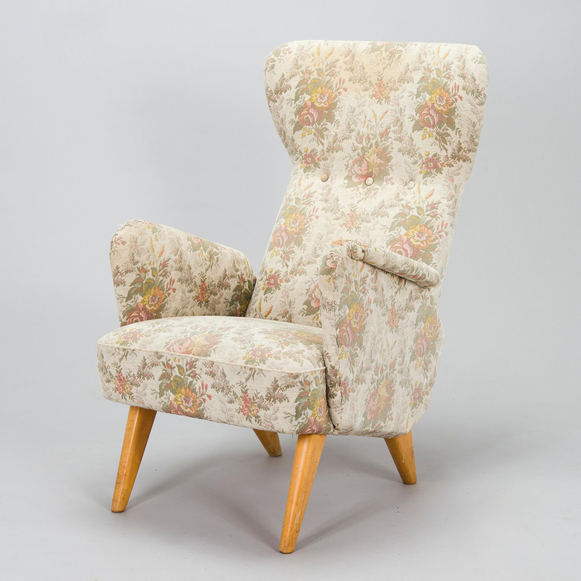 Carl Gustaf Hiort af Ornäs, nojatuoli, Hiort Tuote Puunveisto, 1940-luku.