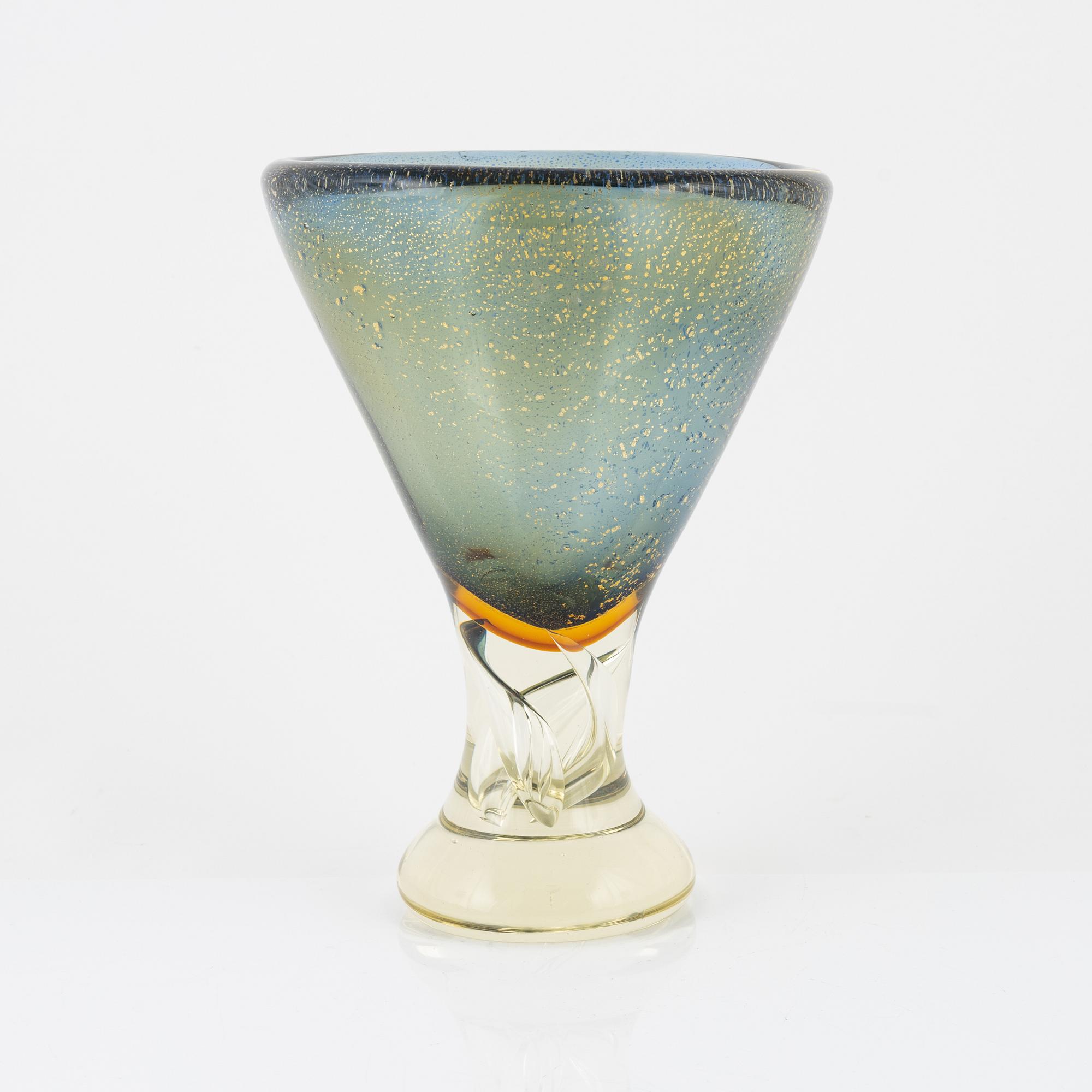 A glass vase, probably Italy, late 20th Century.