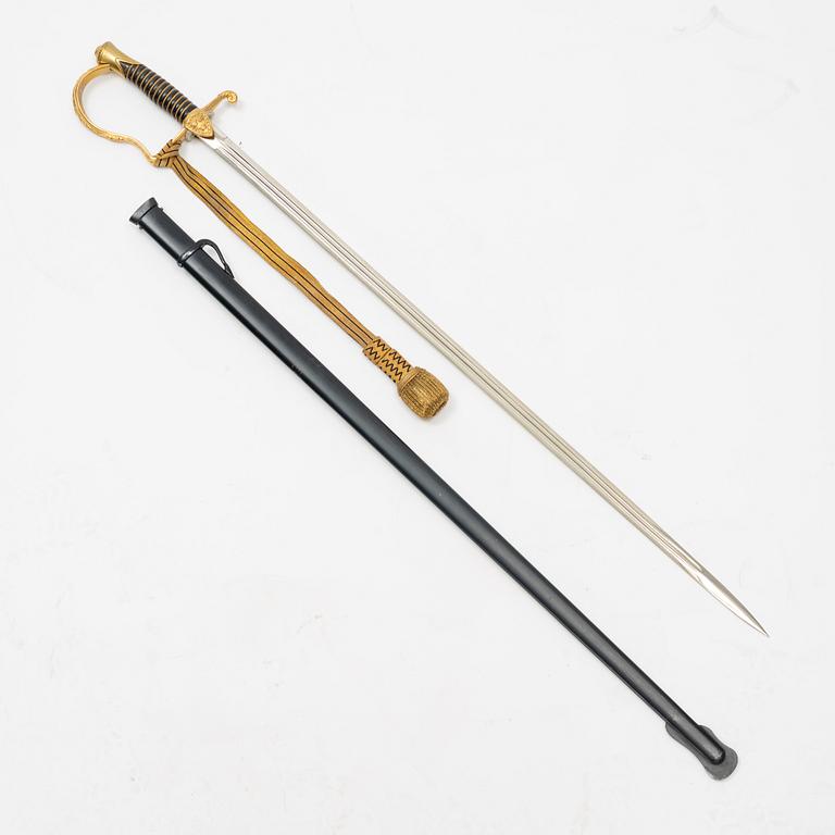 A Swedish officer's sabre 1889 pattern, with scabbard.