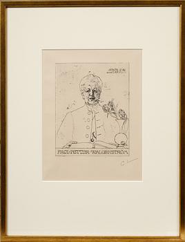 CARL LARSSON, etsning, monogramsignerad.