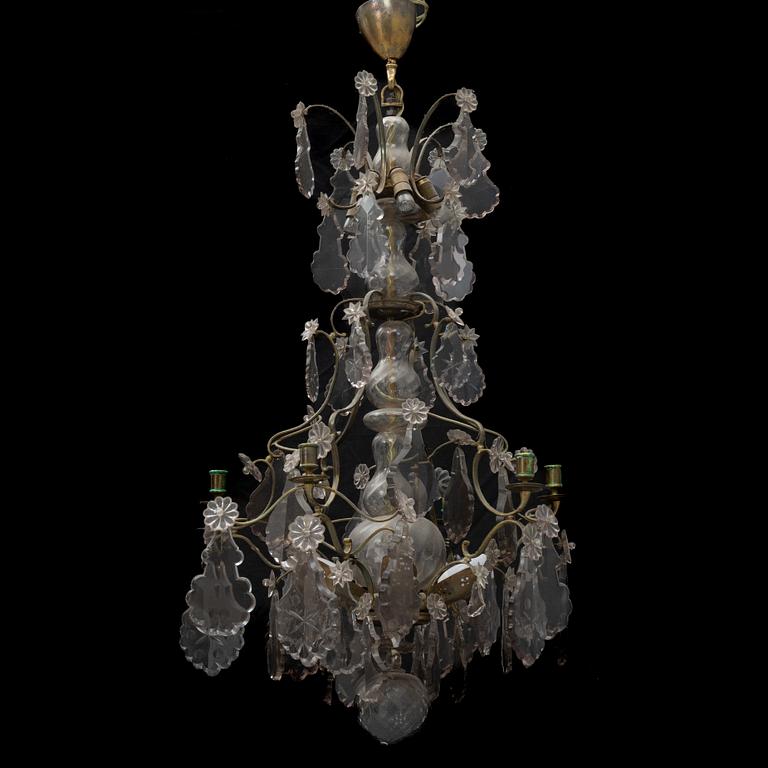 A Rococo style chandelier, around 1900.