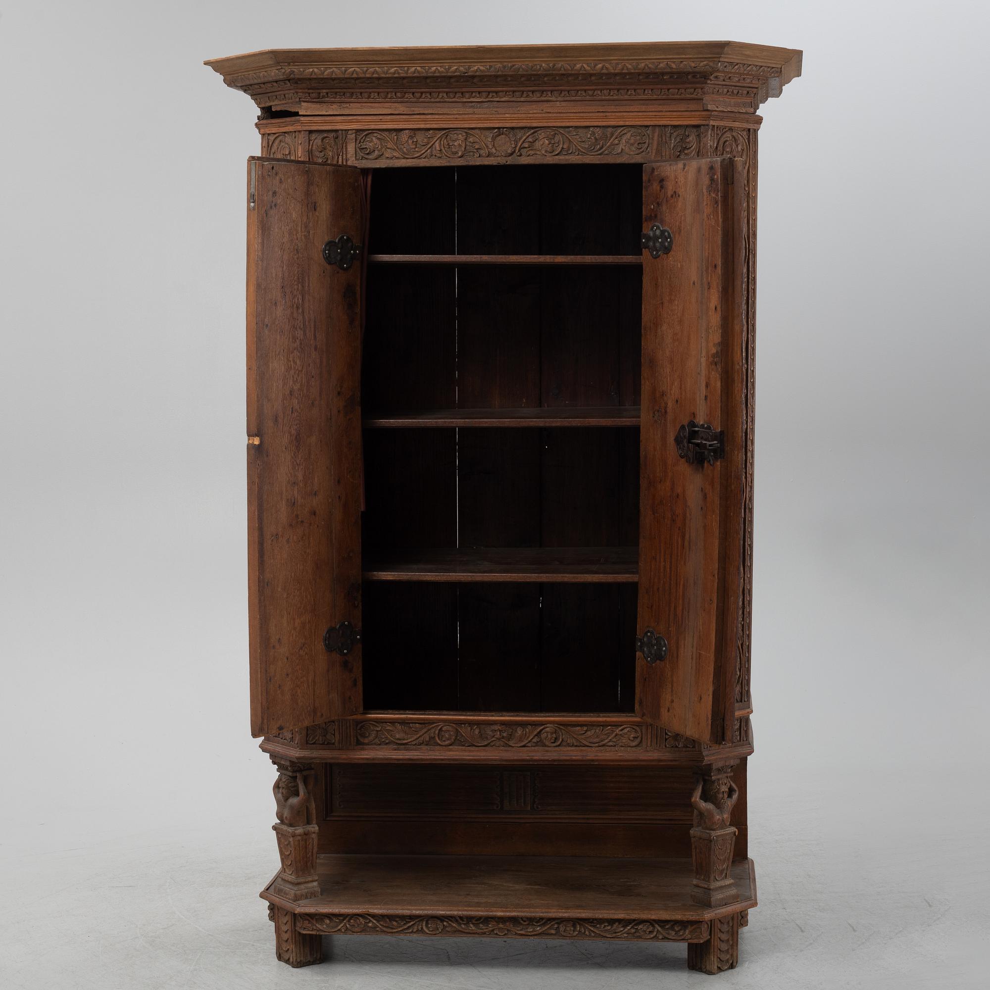 A German baroque cabinet, late 17th century.