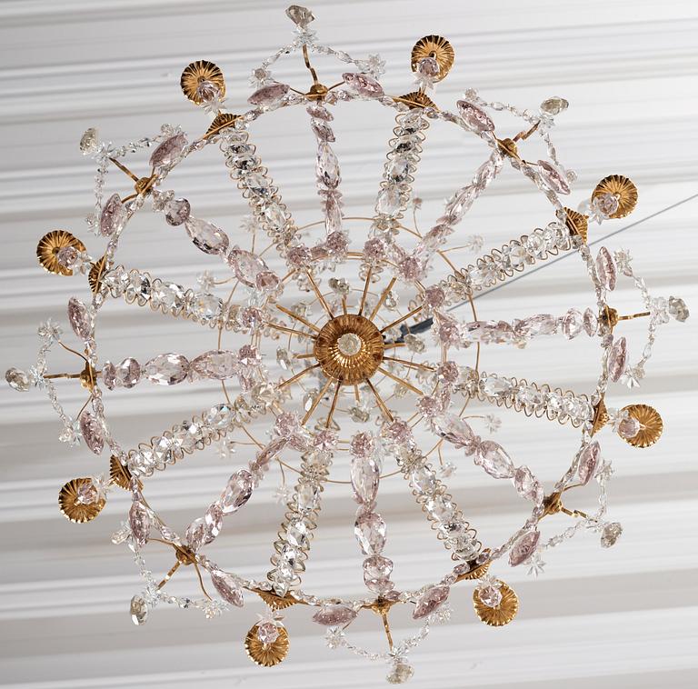 A Swedish late 18th century Gustavian eight-light chandelier.