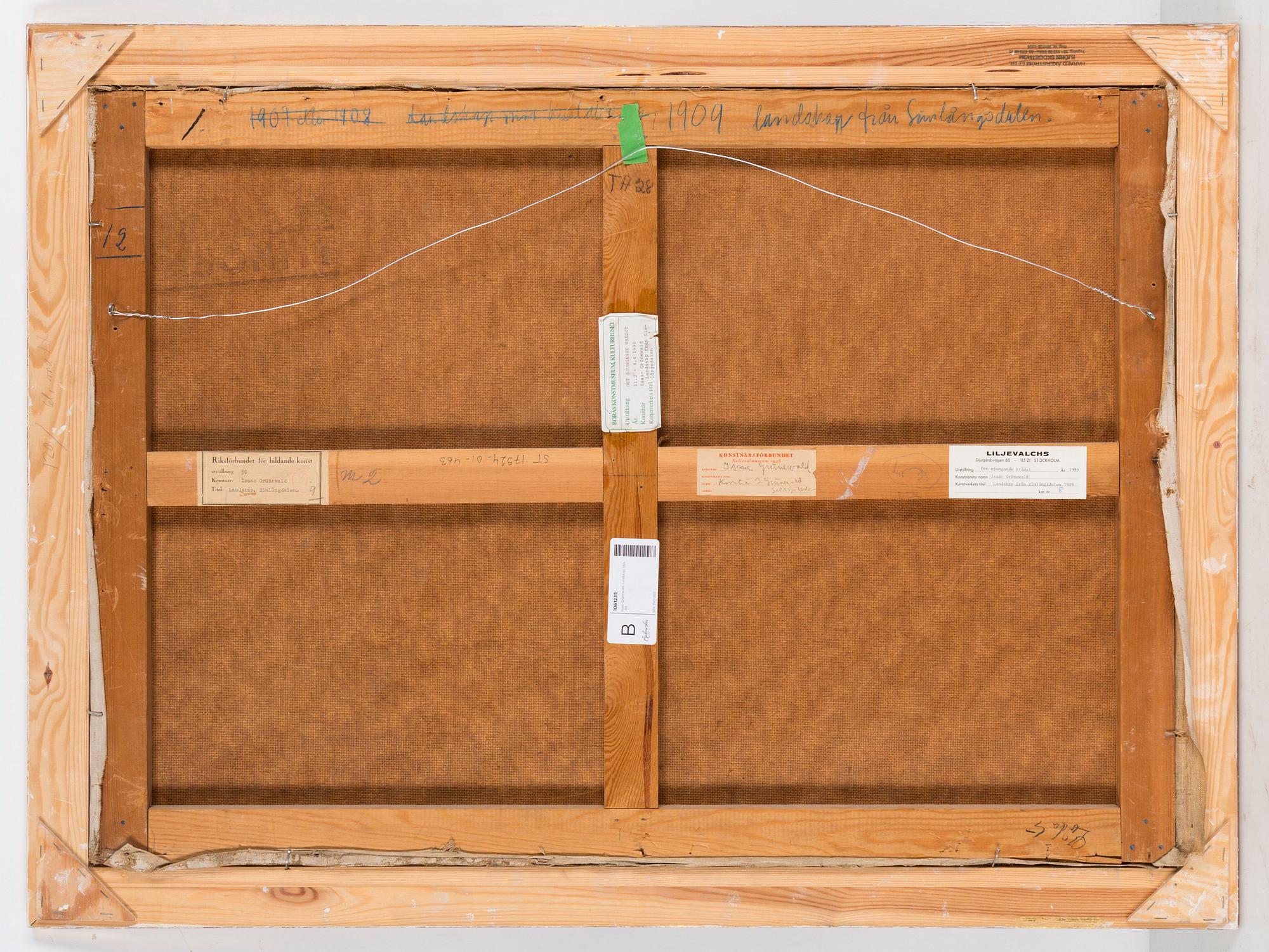 Isaac Grünewald, "Landskap från Simlångsdalen" (Landscape from Simlångsdalen).