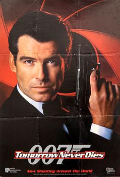 Film poster James Bond "Tomorrow Never Dies" 1997 American first edition.