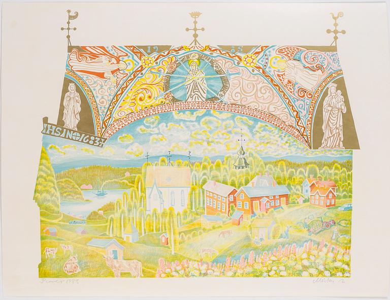 MÅRTEN ANDERSSON, 4st färglitografier, signerade, provtryck, daterade 1983 resp 1986.