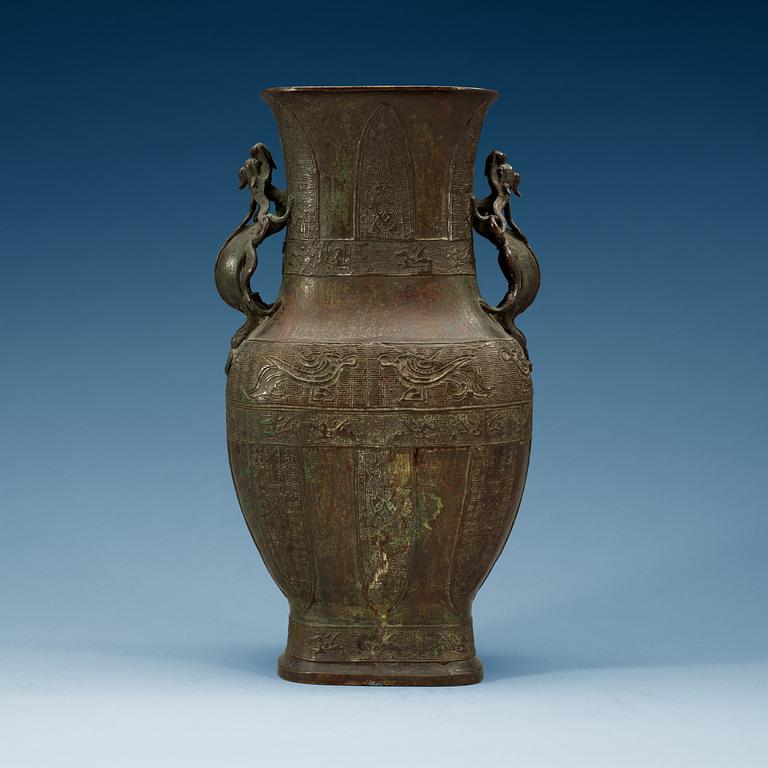A large bronze vase, Ming dynasty, 16th Century.