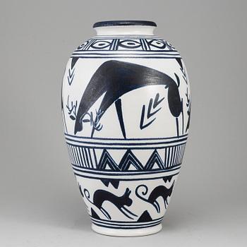 METTE DOLLER, a earthenware vas, Höganäs, 1950's.