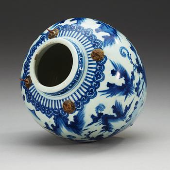A blue and white jar with cover, Ming dynasty, Tianqi (1621-27).