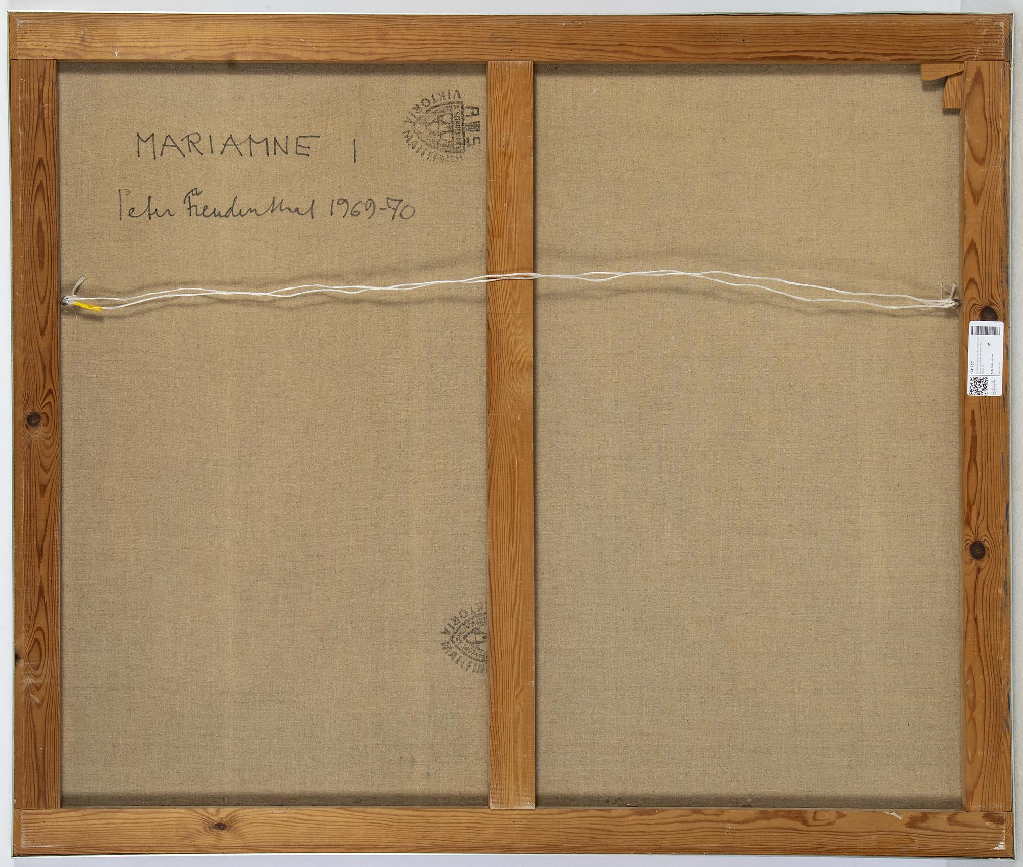 Peter Freudenthal, canvas, signed and dated 1969-70 on verso.