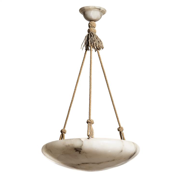Ceiling lamp, alabaster, 1920s.
