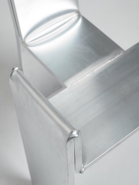 David Taylor, a unique "Aluminium Chair", own studio, Sweden 2021.