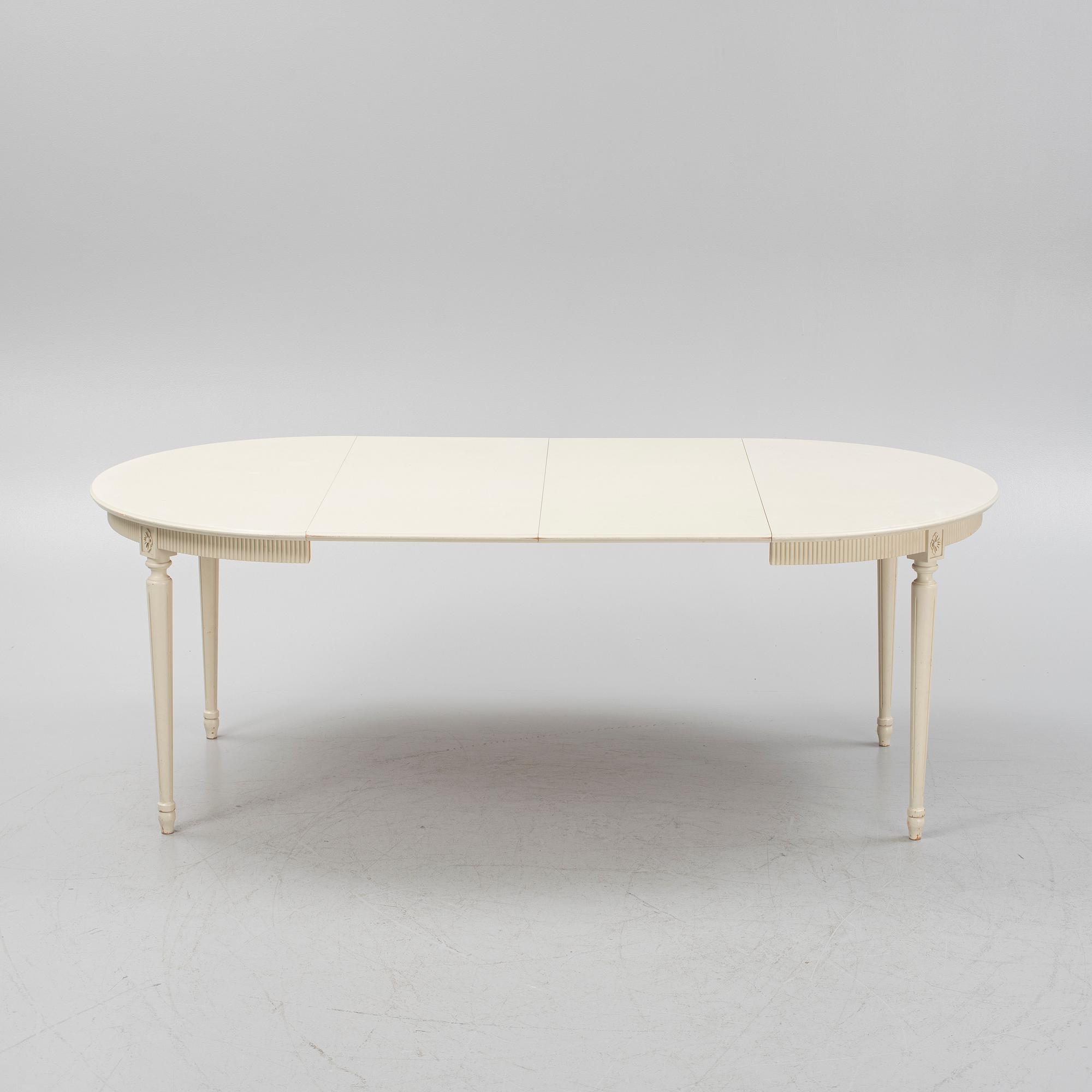 A Gustavian style dining group, mid 20th Century.