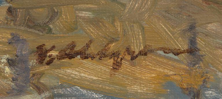 William Ahlgren, oil on board, signed.