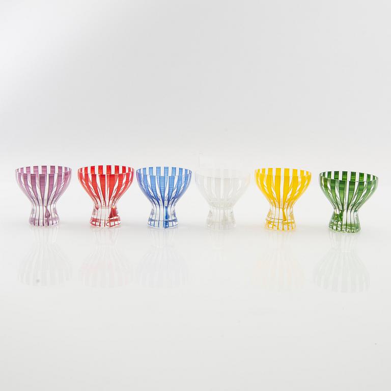 Bengt Orup, glas 9 st  "Strikt", Johansfors 1950-tal.