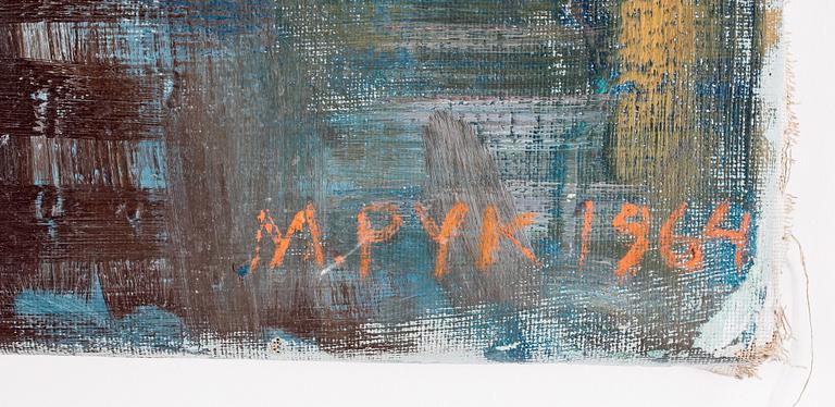 MADELEINE PYK, olja på duk. Signerad M. Pyk och daterad 1964.