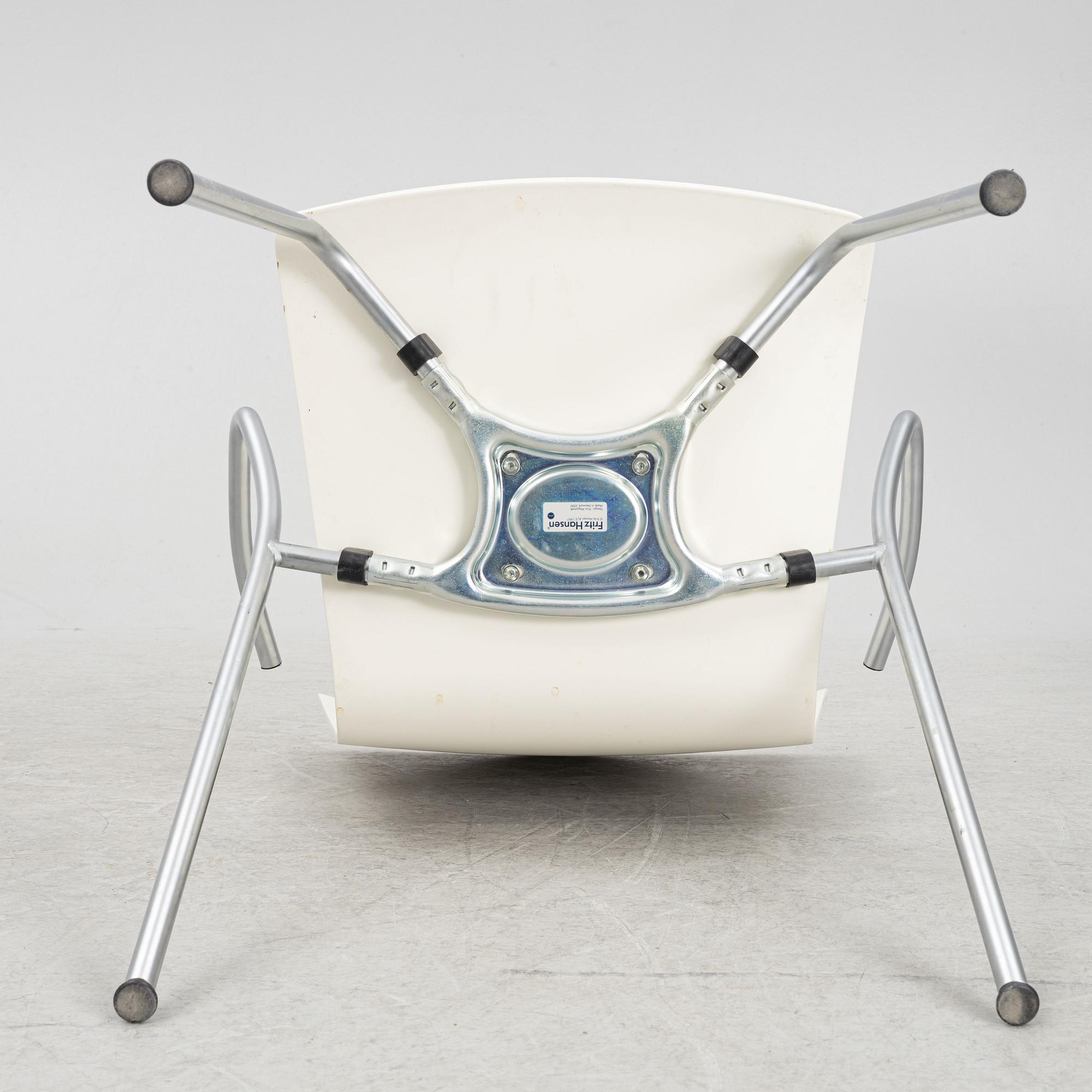 Vico Magistretti, a set of seven 'Vico Duo' chairs, Fritz Hansen, Denmark, dated 2000.