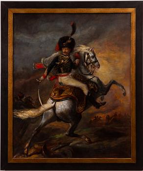 Jean-Louis-André-Théodore Géricault, copy after, " Officier de chasseurs à cheval de la garde impériale chargeant".