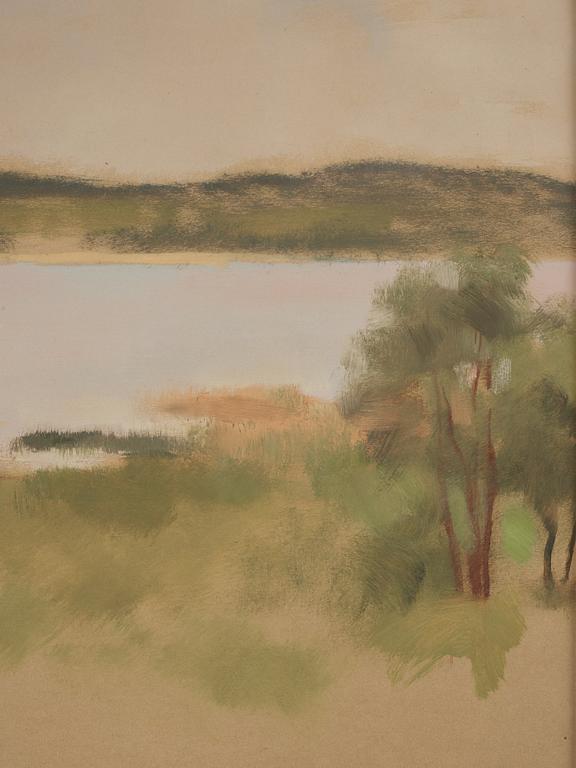 Lotte Laserstein, Landscape with a lake.