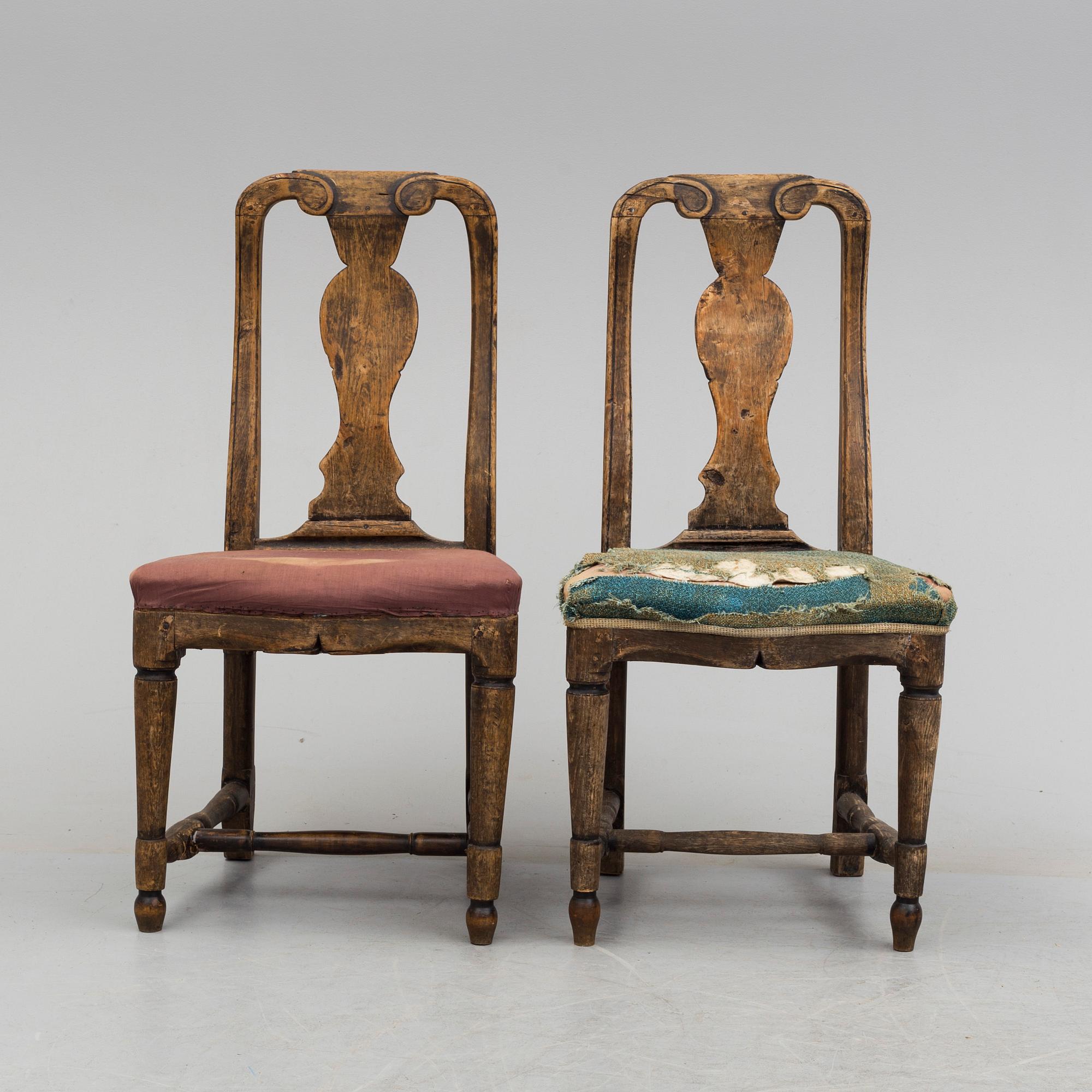 A pair of 18th century chairs.