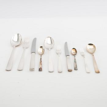 Jacob Ängman, cutlery approx. 119 dlr "Rosenholm" silver GAB Stockholm 1960s-70s.