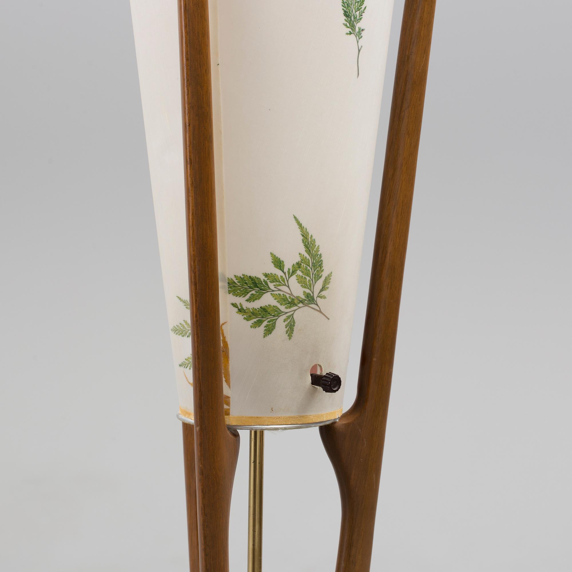 Mid-Century Modern floor lamp by Modeline in walnut.