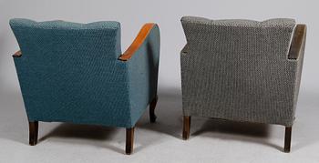 FÅTÖLJER, 2 st, 1900-talets första hälft.