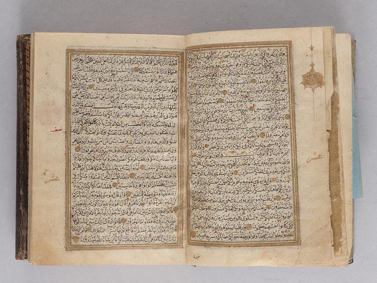 KORAN. Konstantinopel 1716. Höjd 15,5 x 11,5 cm.