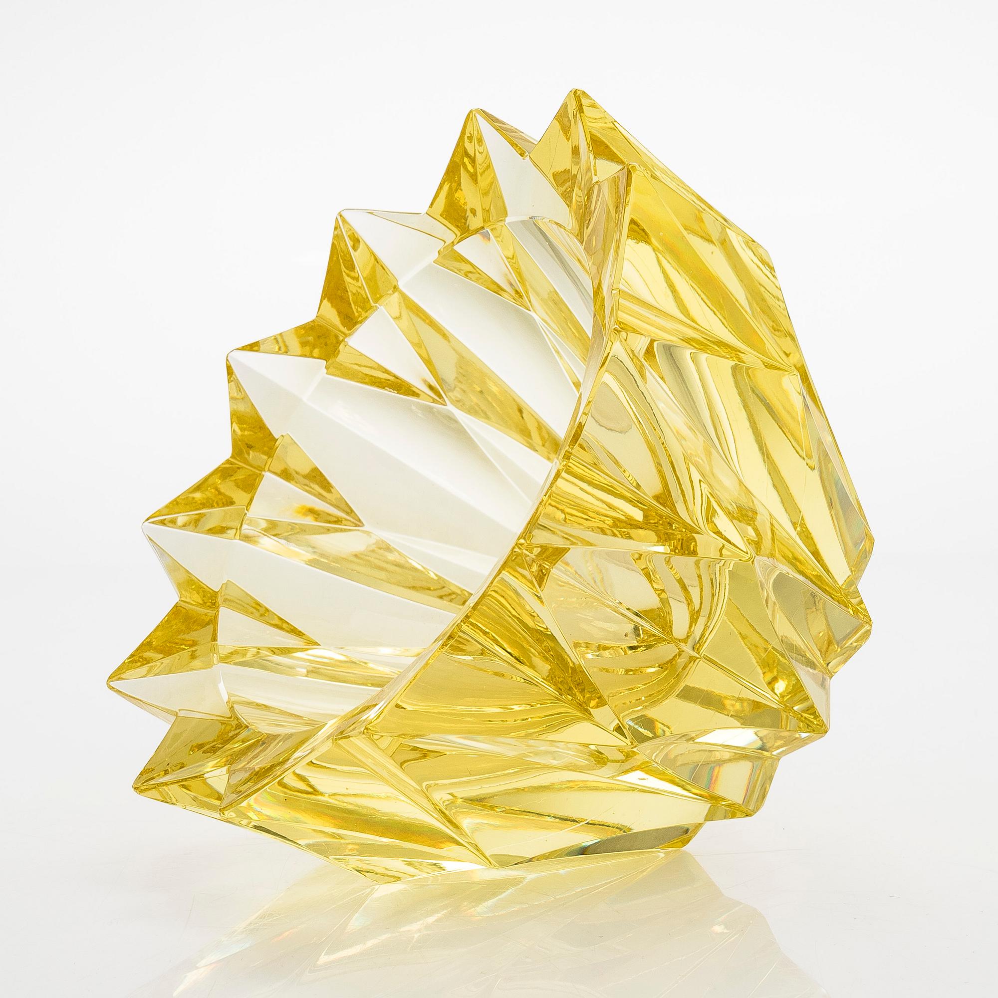 Aimo Okkolin, skål, "Näckros", signerad Aimo Okkolin Riihimäen Lasi Oy.