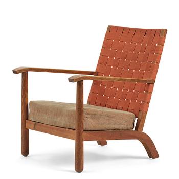 251. Axel Einar Hjorth, a stained pine "Väddö" easy chair, Nordiska Kompaniet, Sweden, 1930s-40s.
