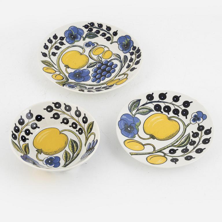 Birger Kaipiainen, servisdelar, 25 st, porslin, "Paratiisi" Arabia, Finland.