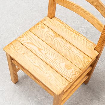 Karin Mobring, a set of six 'Stabil' pine chairs, IKEA, 1970's.