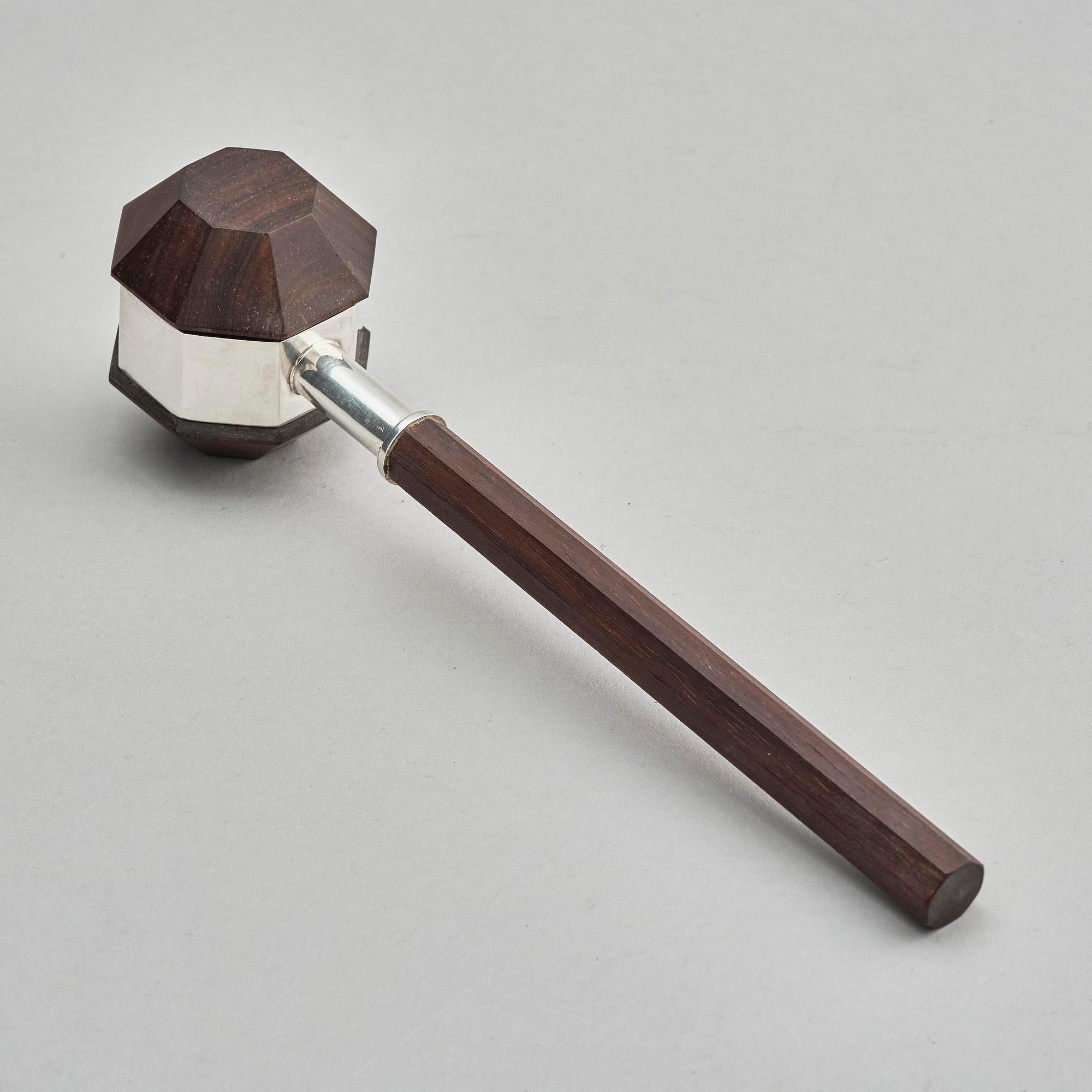 Firma Kultakeskus Oy, a silver and wood ceremonial mallet, Hämeenlinna, Finland 1978.